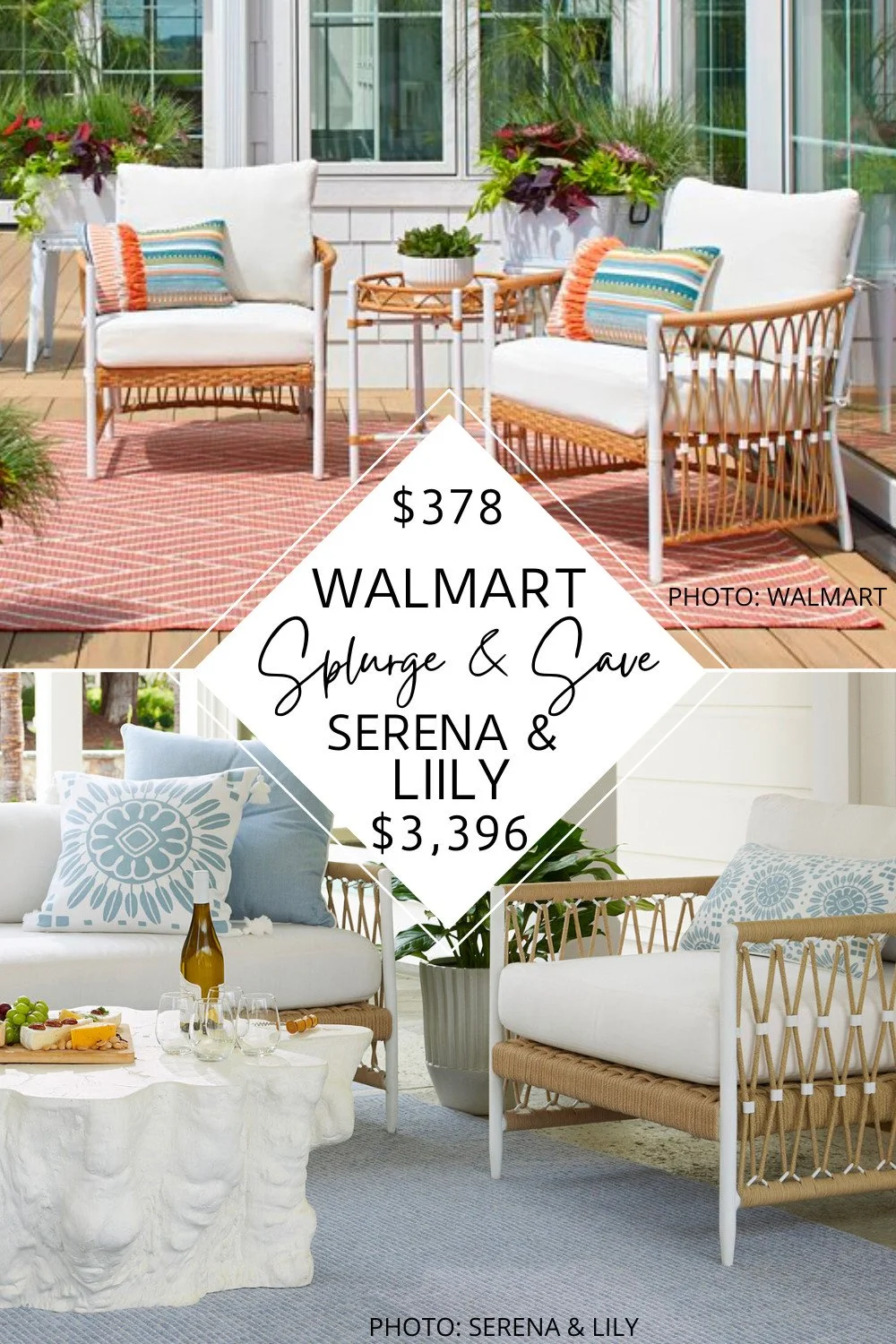 SPLURGE AND SAVE: SERENA AND LILY SALT CREEK PATIO SET DUPE